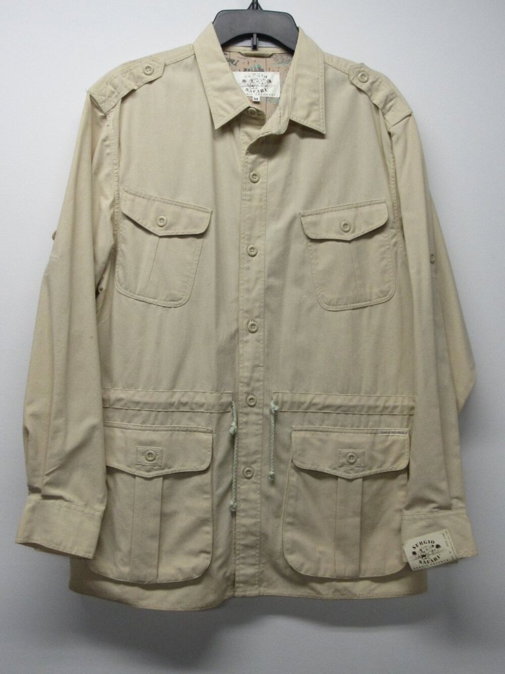 NWT NOS Vintage Sergio Valente Sergio Safari Beige Khaki Utility Jacket Men's M